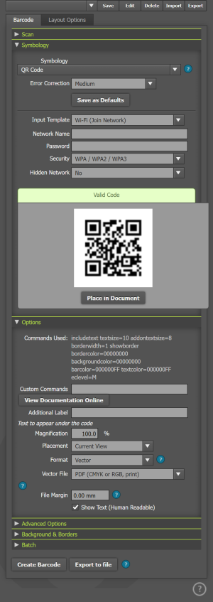 The Wi-Fi template The Wi-Fi template