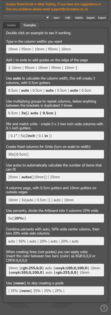 The Examples tab The Examples tab